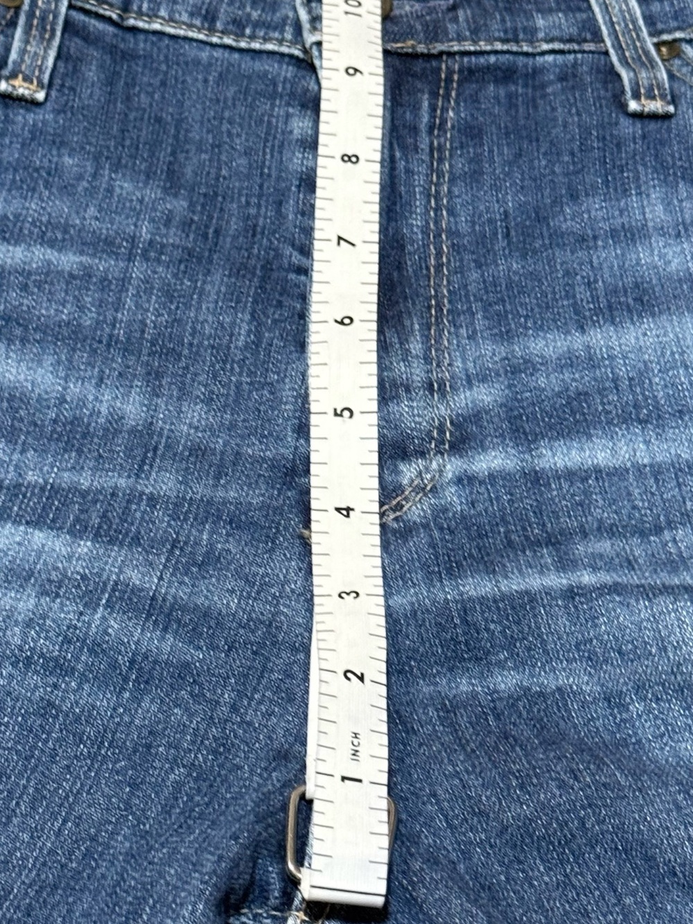 AG Stevie Straight Leg Jeans High Rise Distressed Ankle Blue Wash Size 28 - Picture 15 of 15